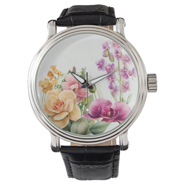 Reloj De Pulsera Explosión de orquídeas  (Anverso)