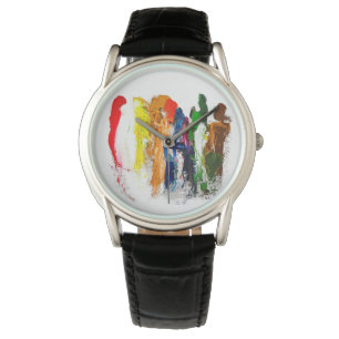Reloj De Pulsera Expresión abstracta de figuras humanas en movimien