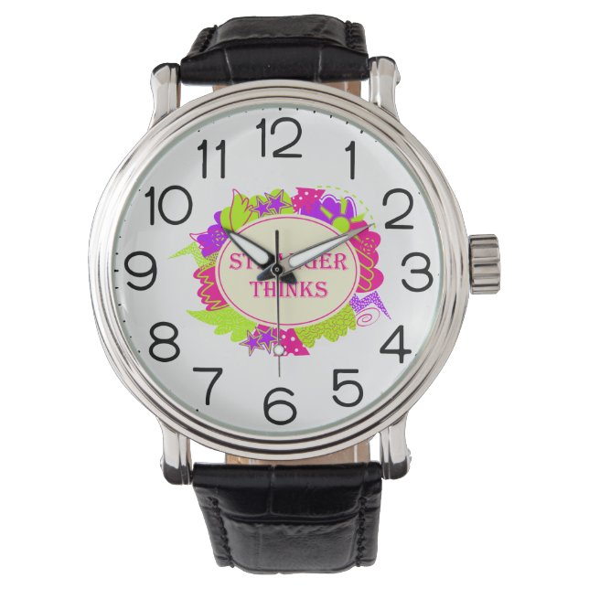 Reloj De Pulsera Extraño piensa cita al estilo de un programa de te (Anverso)