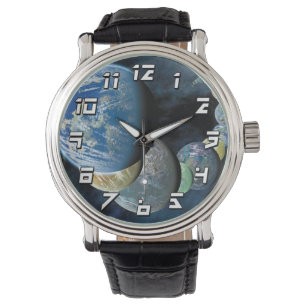 Reloj De Pulsera Extraños Nuevos Mundos Montaje de Planetas Alienig