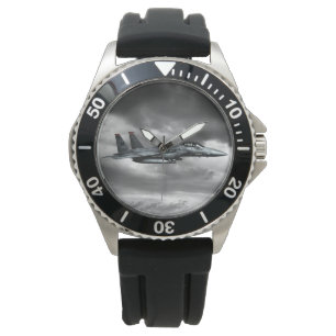 Reloj De Pulsera F-15E Strike Eagle Crown Protector de caucho negro