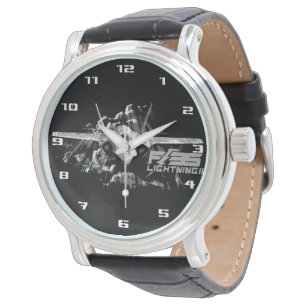Reloj De Pulsera F-35 cuero negro del vintage del relámpago II