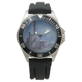 Reloj De Pulsera Fábrica a la luz de la luna (paisaje urbano) (Luce