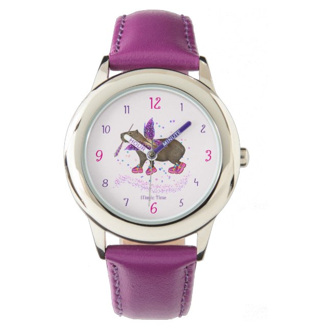 Reloj De Pulsera Fairy Time Capybara with Wings (Anverso)