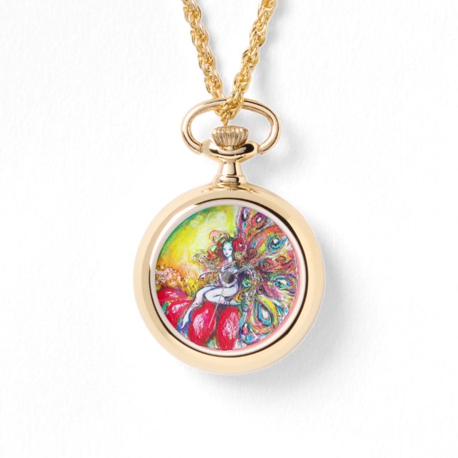 RELOJ DE PULSERA FAIRY TITANIA EN LA FLOR ROJA (Anverso)