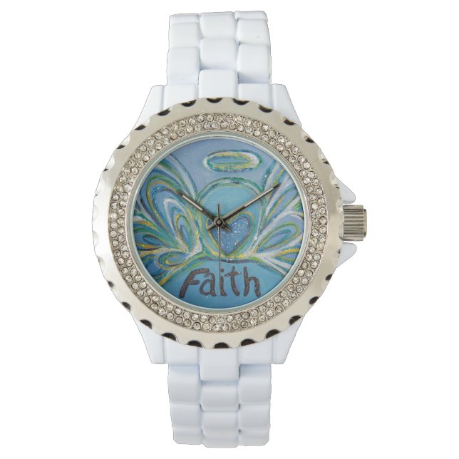 Reloj De Pulsera Faith Guardian Inspirador Angel Writing Watch (Anverso)
