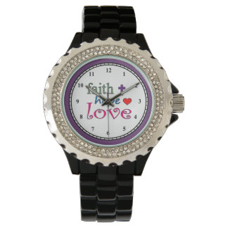 Reloj De Pulsera Faith Hope Love Cross Heart