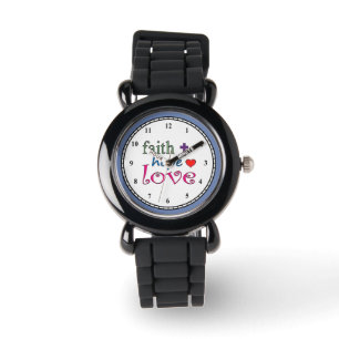 Reloj De Pulsera Faith Hope Love Cross Heart