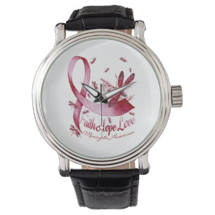 Reloj De Pulsera Faith Hope Love Meningitis Awareness Dragonfly