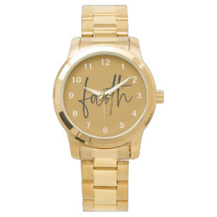 Reloj De Pulsera Faith Simple Biblia Verse Cita La tipografía negra