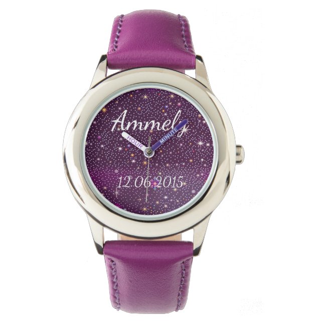 Reloj De Pulsera Fake Glitter lila (Anverso)
