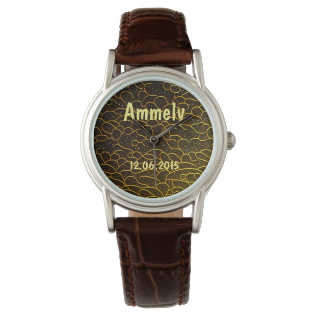 Reloj De Pulsera Fake Glitter mit Wellenmuster (Anverso)