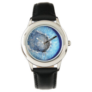 Reloj De Pulsera Falln Geode cristalino azul