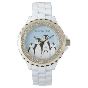 Reloj De Pulsera Familia Cute Penguin