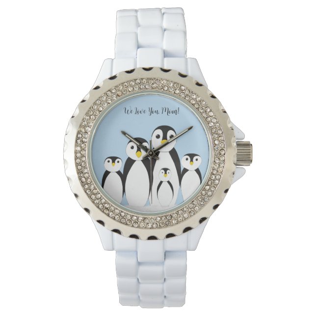Reloj De Pulsera Familia Cute Penguin (Anverso)