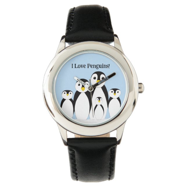 Reloj De Pulsera Familia Cute Penguin (Anverso)