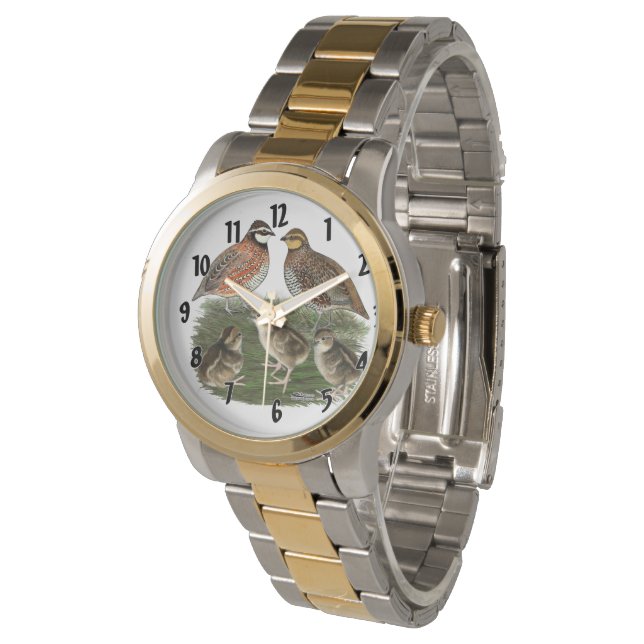 Reloj De Pulsera Familia de codornices Bobwhite (Angular)