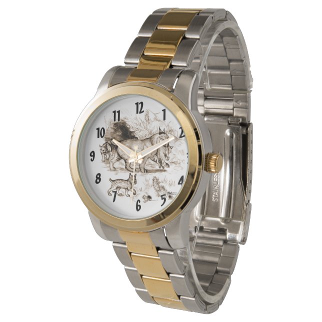 Reloj De Pulsera Familia de Linces Rojos (Angular)