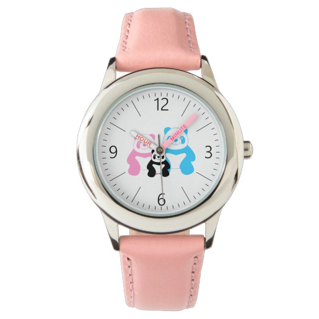 Reloj De Pulsera Familia divertida de panda (Anverso)