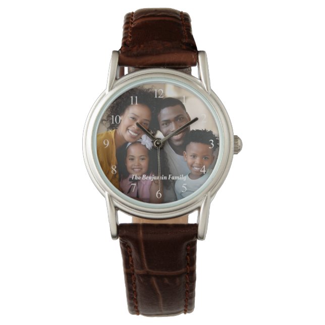 Reloj De Pulsera Familia personalizado Mamá Papá Nombre Foto Person (Anverso)