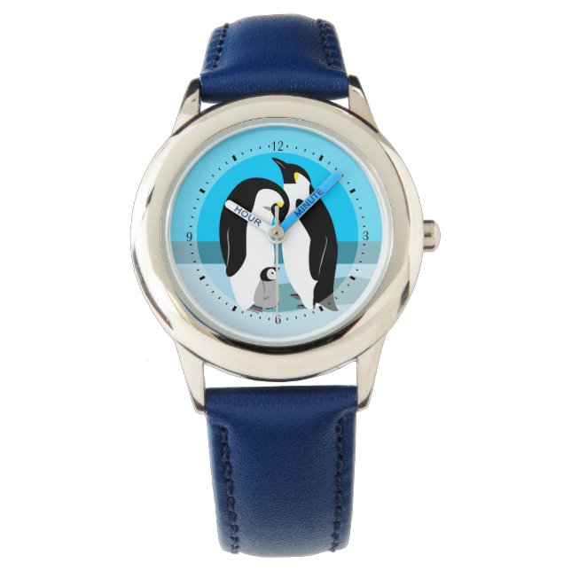 Reloj De Pulsera Familia Pingüino Con Pingüino Bebé (Anverso)