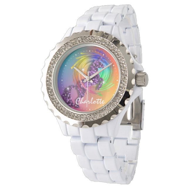 Reloj De Pulsera Fantasía con el arcoiris Unicornio personalizado (Angular)