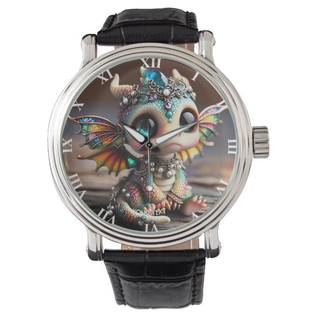 Reloj De Pulsera Fantasía Cute Baby Dragon Glass (Anverso)