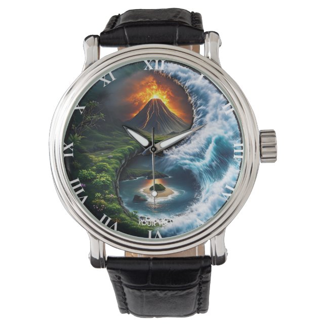 Reloj De Pulsera Fantasía Cute Earth Yin Yang (Anverso)