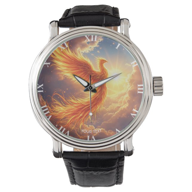Reloj De Pulsera Fantasía Cute Flaming Phoenix Rises (Anverso)