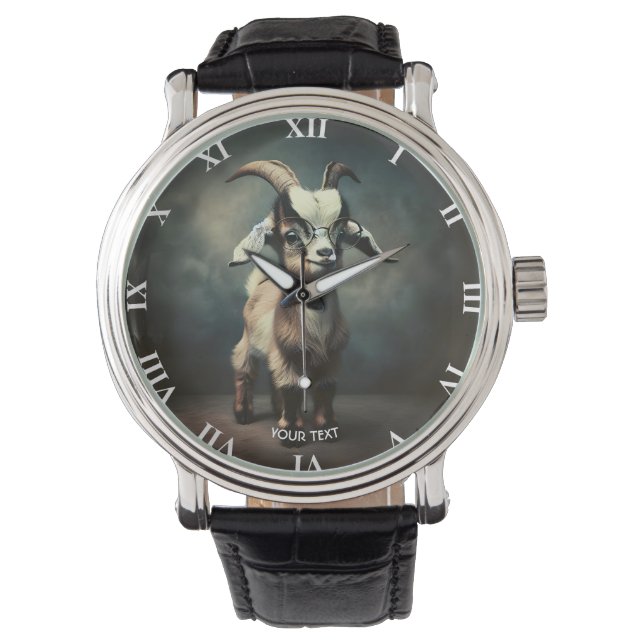 Reloj De Pulsera Fantasía Cute Gracioso Bebé Cabra (Anverso)