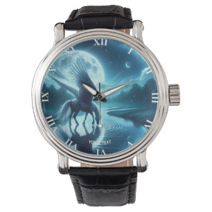 Reloj De Pulsera Fantasía Cute Horse Wings Moon