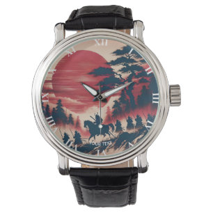 Reloj De Pulsera Fantasía Cute Samurai Sun Rising