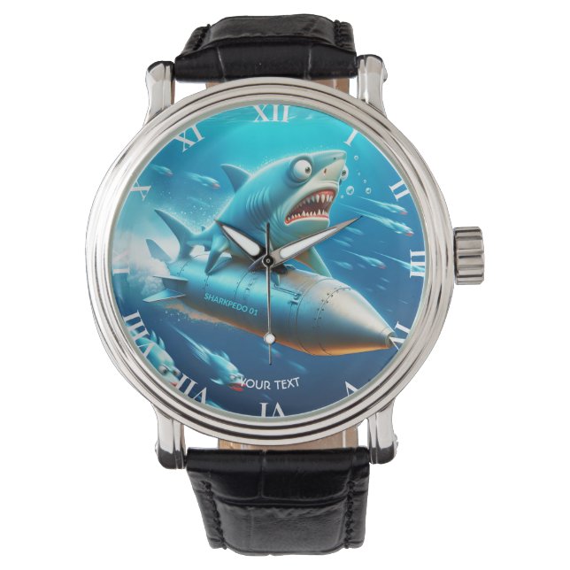 Reloj De Pulsera Fantasía Cute Shark Torpedo Sea (Anverso)