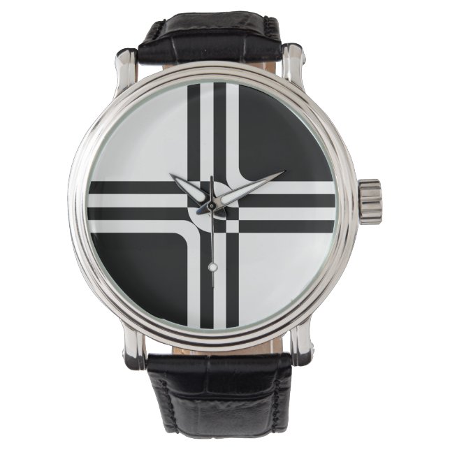 Reloj De Pulsera Fantasía en blanco y negro (Anverso)