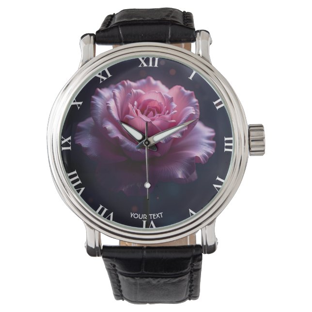 Reloj De Pulsera Fantasía linda rosa rosa (Anverso)