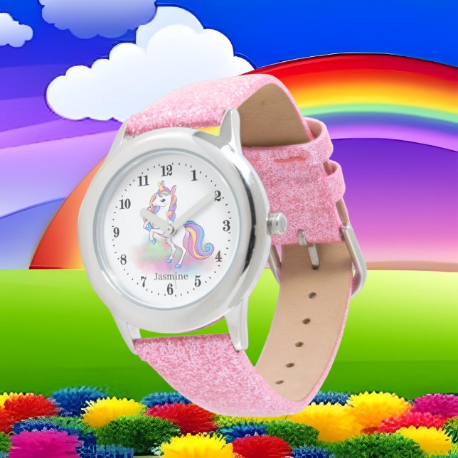 Reloj De Pulsera fantasía lindo unicornio añadir nombre Watch (Subido por el creador)