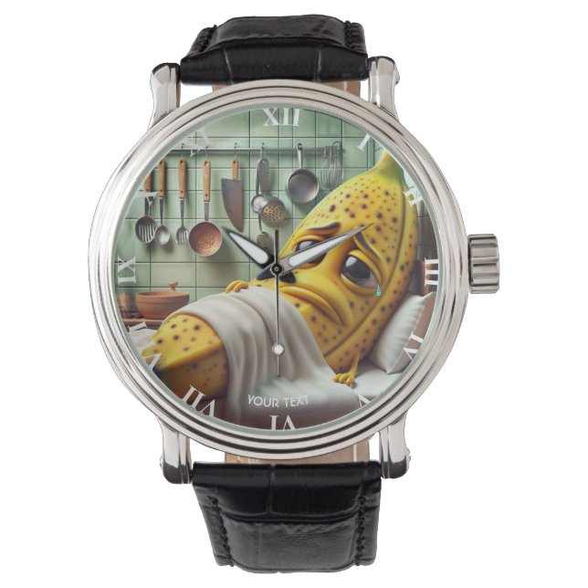 Reloj De Pulsera Fantasía malhumorada banana (Anverso)