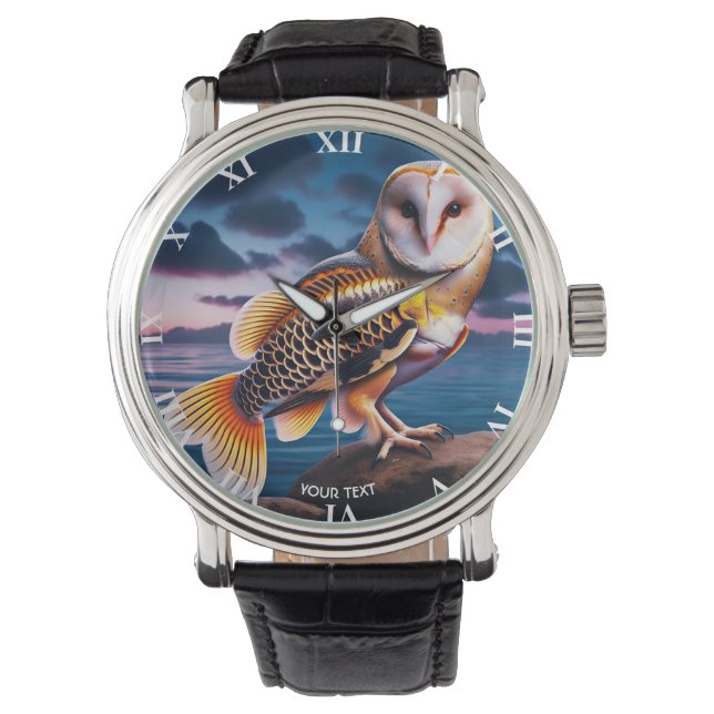 Reloj De Pulsera Fantasía Mar de Lechuza Cuta (Anverso)
