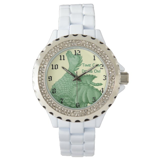 Reloj De Pulsera fantasía mítica criatura dragón verde lindo (Anverso)