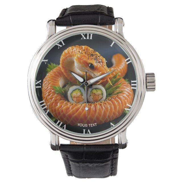 Reloj De Pulsera Fantasía Naranja dulce sushi (Anverso)