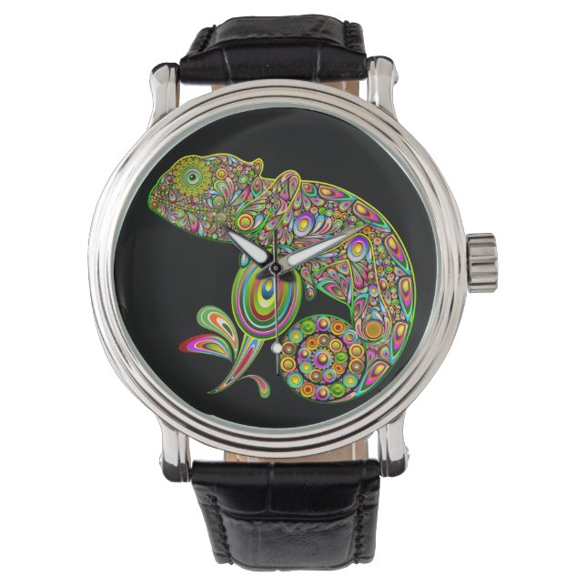 Reloj De Pulsera Fantasía psicodélica de Chameleon (Anverso)