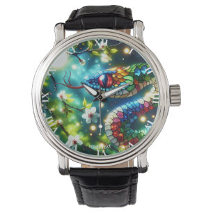 Reloj De Pulsera Fantasía serpiente radiante de vidrio barato