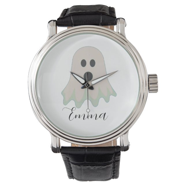 Reloj De Pulsera Fantasma De Halloween Con Nombre (Anverso)