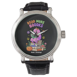 Reloj De Pulsera Fantasma lindo "Leer más libros" Funny Halloween