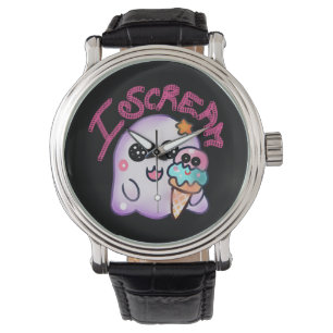 Reloj De Pulsera Fantasma personalizado "Me Asusto" con arte de con