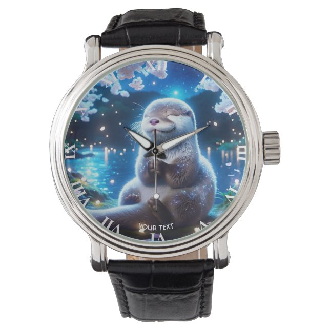 Reloj De Pulsera Fantasy Cuse Feliz Noche de Otter (Anverso)