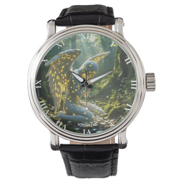 Reloj De Pulsera Fantasy Cute Angelic Figure Puzzle (Anverso)
