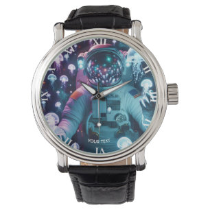 Reloj De Pulsera Fantasy Cute Astronauta Espacio de medusas