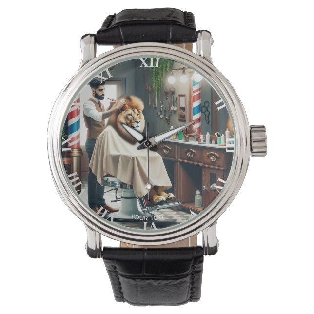 Reloj De Pulsera Fantasy Cute Barber Lion Haircut (Anverso)
