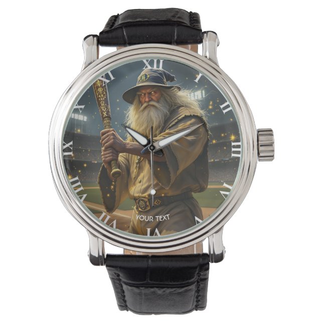 Reloj De Pulsera Fantasy Cute Baseball Wizard Bat (Anverso)